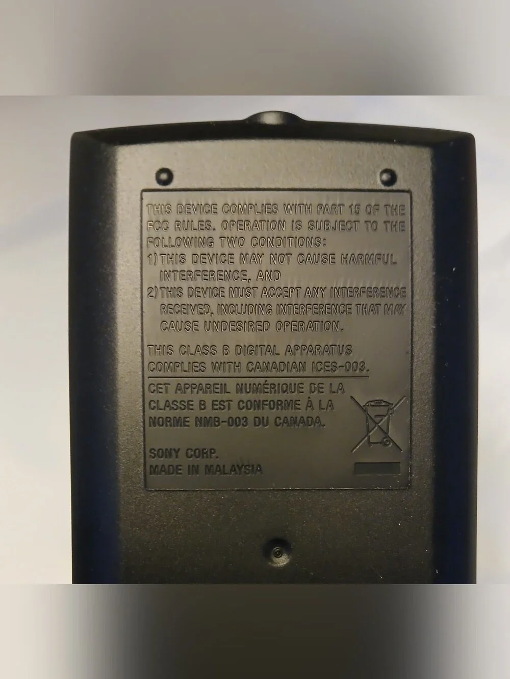 Sony RMT-D191 OEM Infraree Remote Control